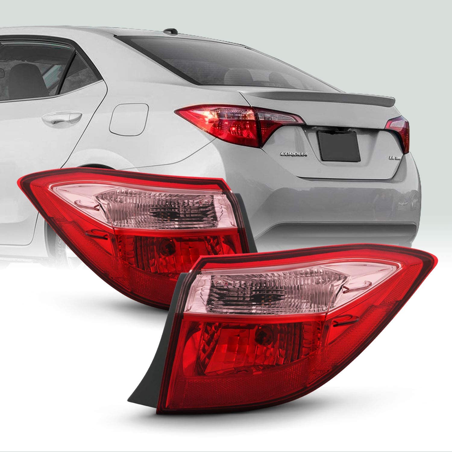 Fit 2017 2018 2019 Toyota Corolla Base | C | CE | L | LE | LE Eco Sedan Red pink Tail Light Brake Lamp Outer Passenger