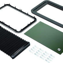 Lippert Components 806621 Thin Shade Complete Window Kit for RV Entry Doors, Black