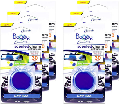 BOQAY Scented Charm, New Ride - Auto Air Freshener - 6 Pack (Lasts Up to 180 Days)