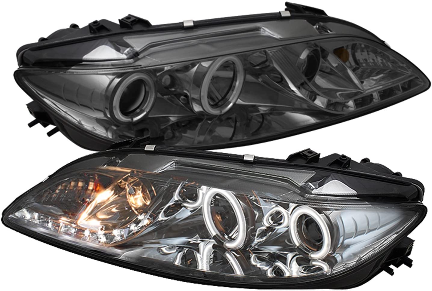 Spyder Auto PRO-YD-M603-FOG-CCFL-DRL-SM Mazda 6 Smoke CCFL DRL LED Projector Headlight with Fog Lights