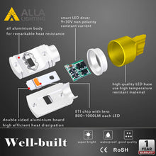 Alla Lighting 3800lm T20 7440 7443 Amber Yellow LED Bulbs Xtreme Super Bright 7441 7440NA 7444NA WY21W High Power ETI 56-SMD 12V Car Truck Turn Signal Blinker Lights