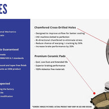 (Front+Rear Kit)(High-End) 4 Cross-Drilled Disc Brake Rotors + 8 Ceramic Pads(Fits:- Ford Mercury)(5lug)