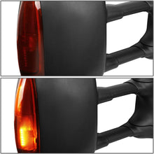 Left Side Black Power Heated Telescoping Amber LED Turn Signal Side Towing Mirrors Replacement for Ford Super Duty 99-07