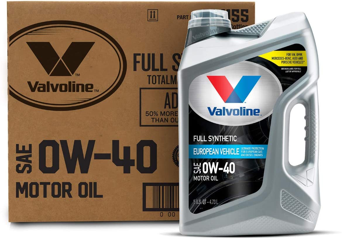 Valvoline 881155 European Vehicle SAE 0W-40 Full Synthetic Motor Oil 5QT, Case of 3, 3 Pack