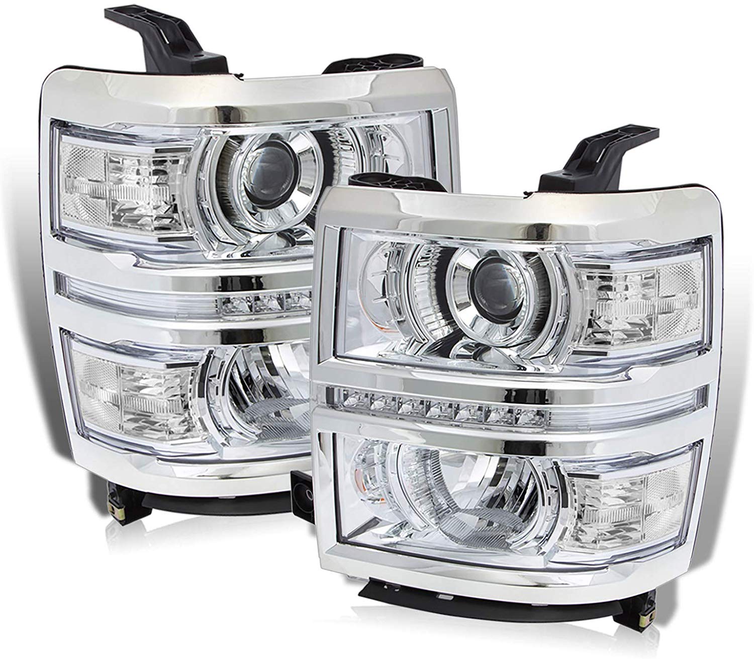 For 14-16 Chevy Silverado 1500 LED Projector Pair Headlights Headlamps Clear len/Reflector Lamp