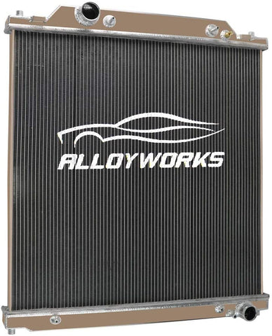 ALLOYWORKS 4 Row Core Aluminum Radiator For 2003-2007 Ford F250 F350 F450 F550 F53 6.0L Turbo Diesel Powerstroke