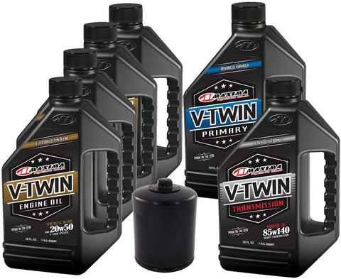 MaximaHiflofiltro VTTOCK23 Complete Engine Oil Change Kit for V-Twin Synthetic Blend Harley Davidson Twin Cam, 6 Quart