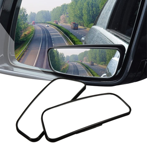 Audew 2 Pack Square Blind Spot Mirror 360° ABS Glass for All Universal Vehicles Car Fit Stick-on Design