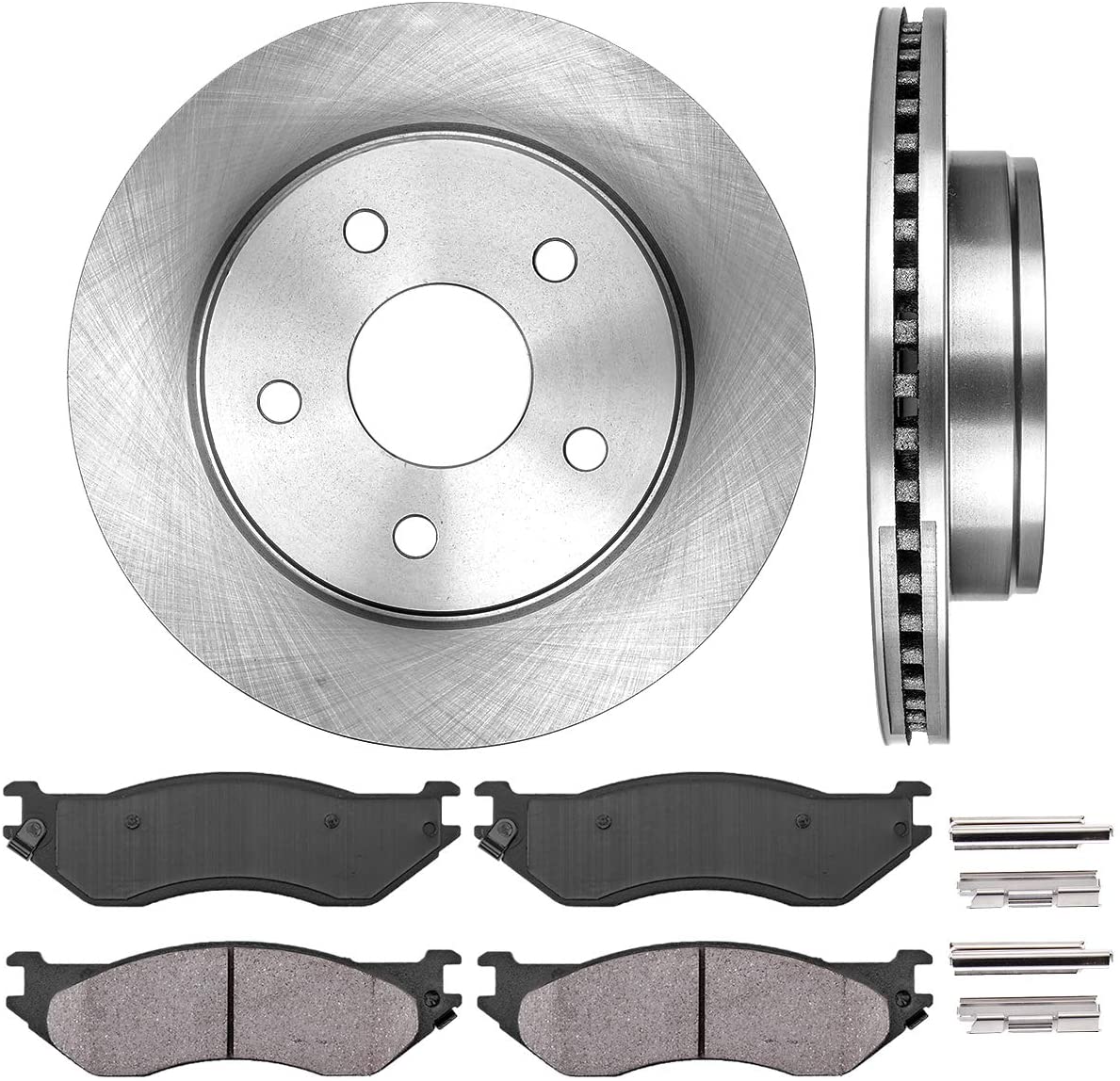 CRK11948 FRONT 336mm Premium OE 5Lug [2] Brake Rotors + Ceramic Pads + Clips [fit 2004-2006 Dodge Durango 2002 Ram 1500]