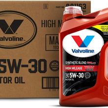 Valvoline High Mileage with MaxLife Technology SAE 5W-30 Synthetic Blend Motor Oil 5 QT, Case of 3