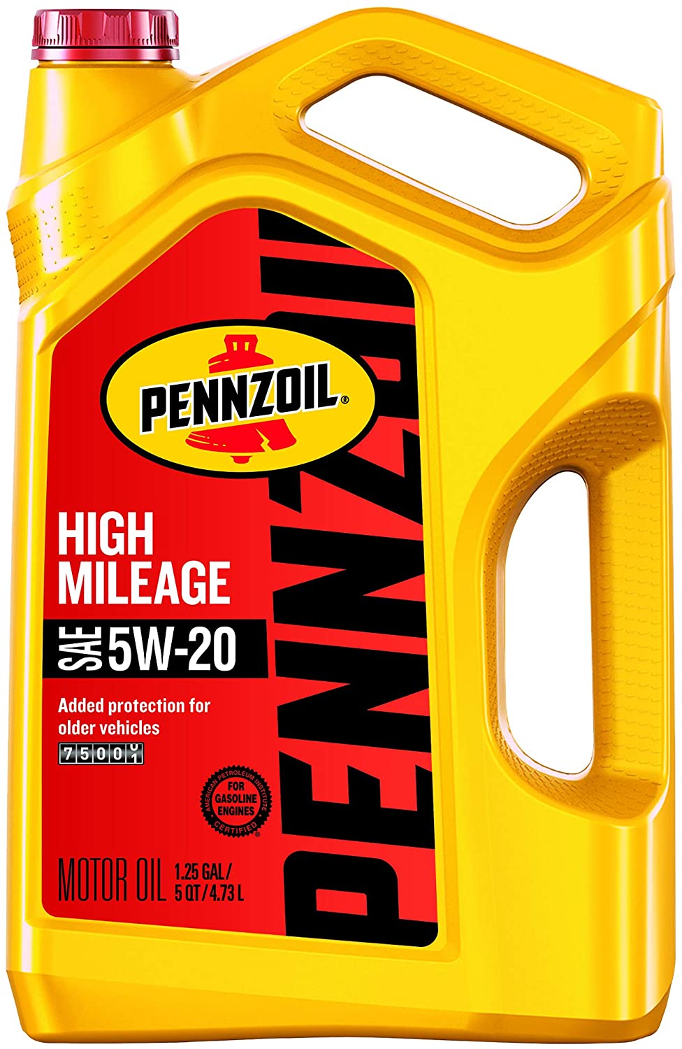 Pennzoil 550045196-3PK Platinum High Mileage Full Synthetic 5W-20 Motor Oil (SN), 5 Quart, 3 Pack