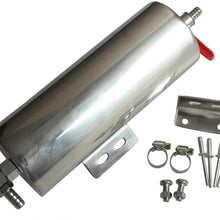 BLACKHORSE-RACING 3" X 9" Radiator Coolant Overflow Puke Tank Polished Stainless Steel 32OZ