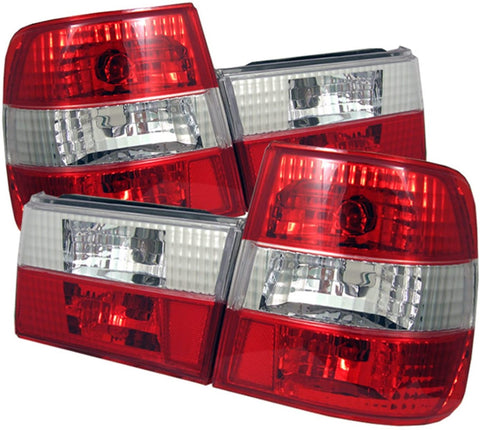 Spyder 5000491 BMW E34 5-Series 88-95 Euro Style Tail Lights - Red Clear
