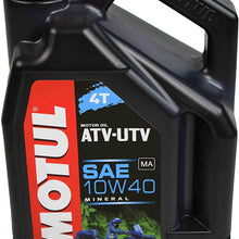 Motul 105879 4T 10W40 Motor Oil for 4 Stroke ATV/UTV Engines 4L/4.22 Quarts (2) Pack