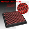 Red Washable Drop-In Air Filter Panel Replacement for Fiat 500X Jeep Compass Renegade Ram ProMaster City 15-20