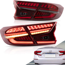 VLAND Led Tail Lights Compatible with Honda Accord 10th Gen 2018-2020 Rear Lamps w/ Scanning Dynamic Animation Breathing DRL, w/Sequential, Smoked/Tinted, Pair 4Pcs