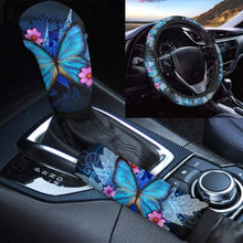 INSTANTARTS Colorful Paws Women Men Auto Interior Accessories Set - 3 pcs,Steering Wheel Cover&Handbrake Cover&Gear Shift Stick Cover for Most Cars