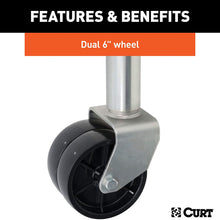 CURT 28156 Marine Boat Trailer Jack with 6-Inch Wheels, 1,500 lbs. 10-3/8 Inches Vertical Travel
