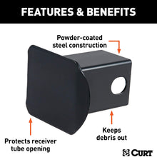 CURT 22750 Black Steel Trailer Hitch Cover, Fits 2-Inch Receiver