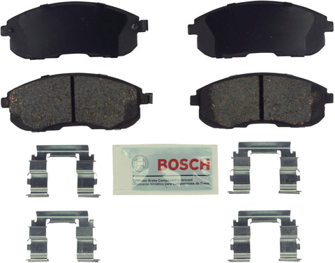 Bosch BE430H Blue Disc Brake Pad Set with Hardware for Select Infiniti G20 and Nissan Altima, Maxima, Sentra - FRONT