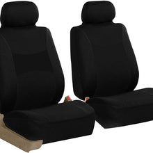 FH Group FB030GREEN-COMBO Seat Cover Combo Set with Steering Wheel Cover and Seat Belt Pad (Airbag Compatible and Split Bench Green)