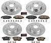 Power Stop K6491 Front & Rear Brake Kit with Drilled/Slotted Brake Rotors and Z23 Evolution Ceramic Brake Pads