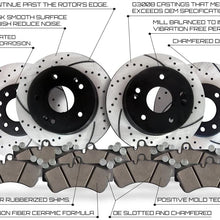 4WD Only Approved Performance F15876 - [Front & Rear Kit] Performance Drilled/Slotted Brake Rotors and Carbon Fiber Pads