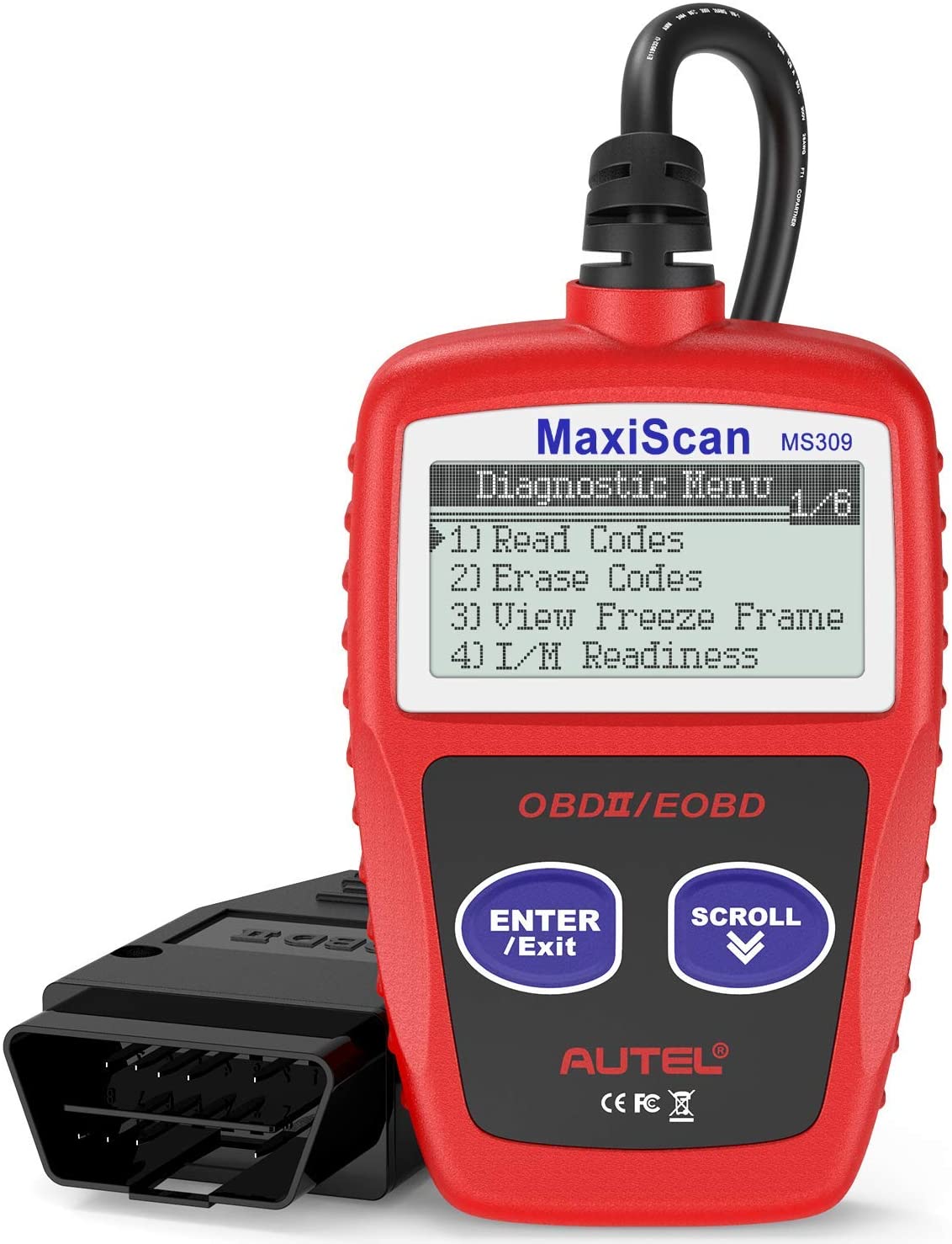 Autel MS309 Universal OBD2 Scanner Check Engine Fault Code Reader, Read Codes Clear Codes, View Freeze Frame Data, I/M Readiness Smog Check CAN Diagnostic Scan Tool