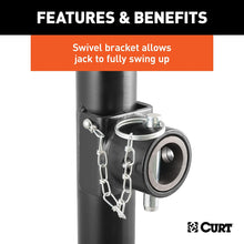 CURT 28350 Weld-On Pipe-Mount Swivel Trailer Jack, 5,000 lbs. 10-3/4 Inches Vertical Travel