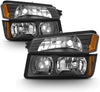 For Black 2002 2003 2004 2005 2006 Chevy Avalanche Body Cladding Model Headlights+Bumper Lights Set