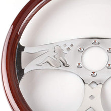Top10 Racing 380mm 15" Inch Grant Classic Nostalgia Style Wood Grain Steering Wheel Slotted 3 Spoke Steering Wheel Riveted Light Wood Grip (Girl pattern)