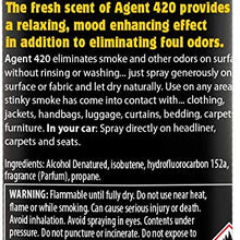 Agent 420-3.5 oz Cannabis Odor Destroying Spray for Eliminating Pot Smoke, Cigarette or Most Unwanted Odors in Your House, Car or Apartment, Freshen Up The “Joint!”