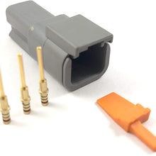 Deutsch DTM 2-Way Pin Connector Kit 24-20 AWG Gold Contacts Plug DTM04-2P