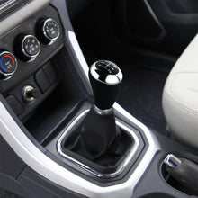 Arenbel 5 Speed Stick Shift Knob Leather Gear Shifting Shifter Head Knobs fit Most Manual Automatic Cars, (Black, Red)