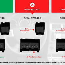 Driver Side Master Power Window Switch - Replaces Part 4602632AH, 4602632AG, 4602632AF - Fits Dodge Nitro and Jeep Liberty 2008, 2009, 2010, 2011, 2012, Dodge Journey 2009, 2010