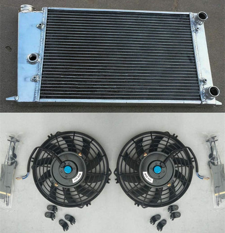 Aluminum radiator & fans for VW GOLF MK1 / Jetta/SCIROCCO GTI SPEC 1.6 1.8