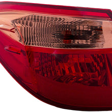 HEADLIGHTSDEPOT CAPA Tail Light Outer Body Mounted Compatible With Toyota Corolla 2017-2019 E L LE ECO Models Includes Left Driver Side Tail Light