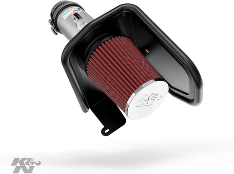 K&N Cold Air Intake Kit with Washable Air Filter: 2013-2017 Honda/Acura (Accord, TLX) 3.5L V6, Polished Metal Finish with Red Oiled Filter, 69-1212TS