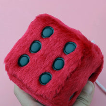WINOMO 2.8 Inch Red Fuzzy Dice Auto Car Rearview Mirror Hanging Accessories for Car Decoration