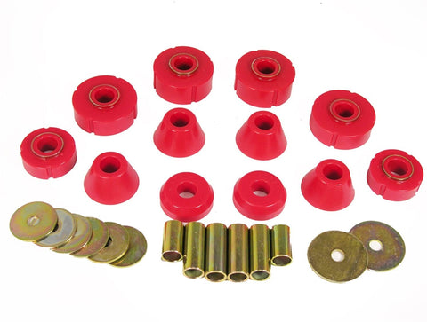 Prothane 7-101 Red Body and Standard Cab Mount Bushing Kit - 12 Piece