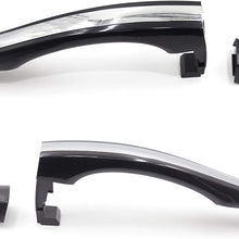 Set of 4 Exterior Door Handle Chrome/Black Front Rear Left Right For Hyundai Azera 2006 2011