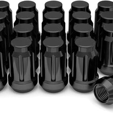 White Knight 3806BK-20AM Black Chrome M12x1.25 Spline Lug Nut with Key, 20 Pack