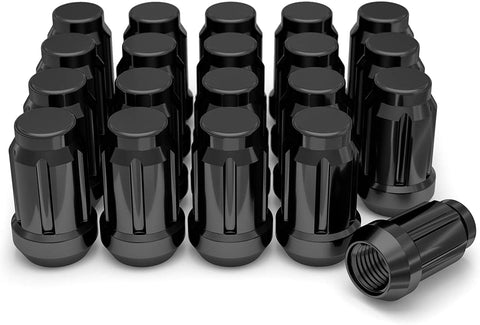 White Knight 3806BK-20AM Black Chrome M12x1.25 Spline Lug Nut with Key, 20 Pack