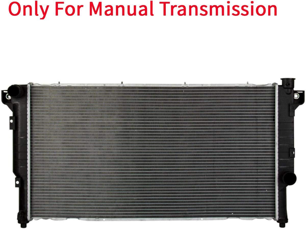 LYW Manual Aluminum/Plastic Radiator 2 Row compatible with 1994-2002 Dodge Ram 2500 3500 5.9L L6