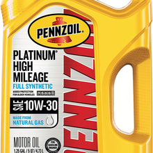 Pennzoil Platinum High Mileage Full Synthetic 5W-30 Motor Oil for Vehicles Over 75K Miles (5-Quart, Single-Pack)