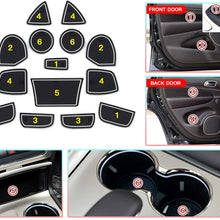 CDEFG Custom Fit Cup, Door and Center Console Liner Mats for 2016-2019 Grand Cherokee WK2, Car Slot Mat Cup Coaster Pad Anti Slip Cup Holder Inserts 14PC-Set (White Trim for 2016-2019 JGC)