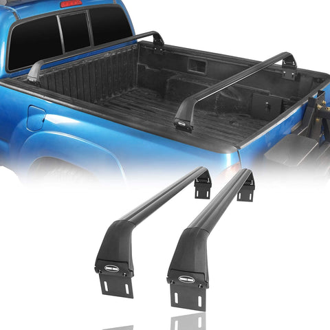 Hooke Road Truck Bed Bike Rack Crossbar Rail Kayaks Load Cargo Carrier Compatible with Toyota Tacoma 2005-2021 2 and 3 Gen