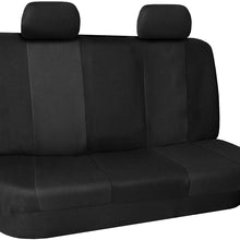 FH Group FH-FB056102 Modern Flat Cloth Seat Covers Pair Set, Beige/Black Color -Fit Most Car, Truck, SUV, or Van