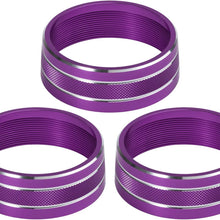 Audio Air Conditioning Button Cover Decoration Twist Switch Ring Trim For Jeep Wrangler JK JKU Patriot 2011~2018/Compass 11~16/Liberty 08~12/Dodge Challenger 08~14 Aluminum Alloy (Purple)