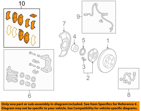 Genuine Honda Fr Brake Pad Kit 45022-SHJ-415